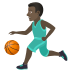 ⛹🏿‍♂️ man bouncing ball: dark skin tone display on JoyPixels